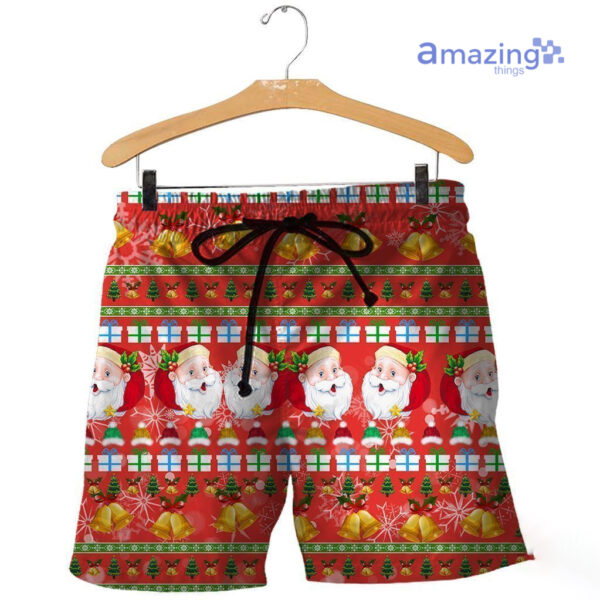 Merry Christmas Santa Ugly Christmas All Over Printed 3D Shirts - Short Pant - Red