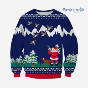 Santa Duck Hunting Funny Christmas All Over Printed 3D Shirts - 3D Sweatshirt - Royal
