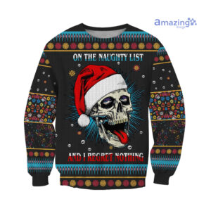 Skull On The Naughty List And I Regret Nothing Ugly Christmas Printed 3D Shirts image Skull On The Naughty List And I Regret Nothing Ugly Christmas Printed 3D Shirts - 3D Sweatshirt - Black