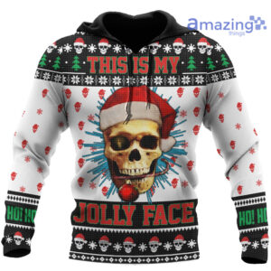 Skull This Is My Jolly Face Merry Christmas All Over Printed 3D Shirts - 3D Hoodie - Black