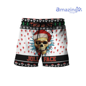 Skull This Is My Jolly Face Merry Christmas All Over Printed 3D Shirts - Short Pant - Black
