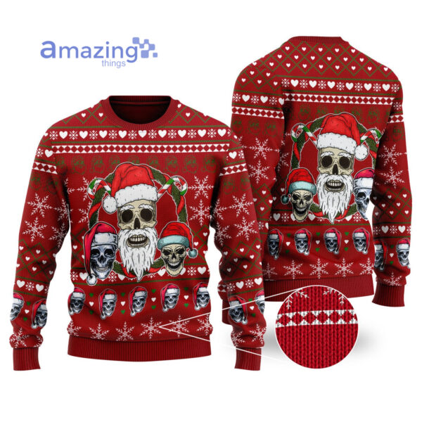 Skulls Cosplay Santa Ugly Christmas All Over Printed 3D Shirts - Sweater - Red