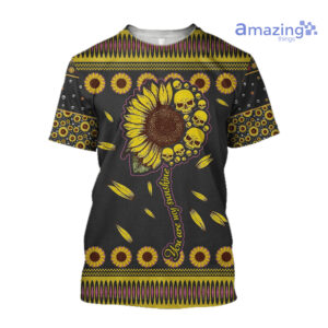 Sunflower And Skull You Are My Sunshine All Over Printed 3D Shirts - 3D T-Shirt - Black