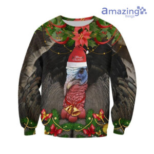 Turkey Merry Christmas All Over Printed 3D Shirts - 3D Sweatshirt - Black