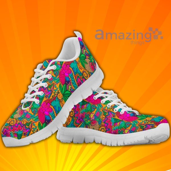 Abstract Flowers Custom Sneakers Shoes For Men And Women