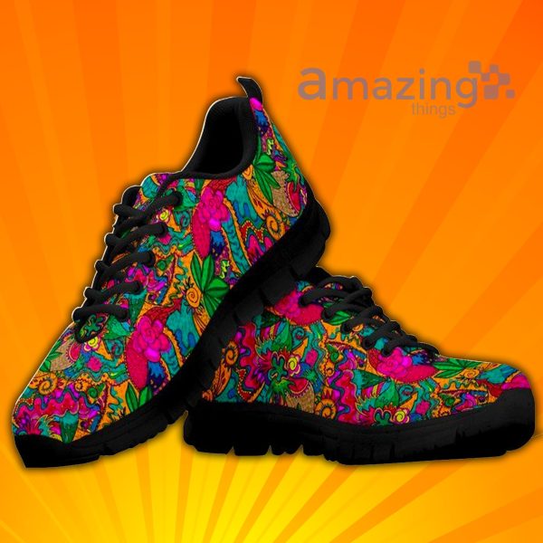 Abstract Flowers Custom Sneakers Shoes For Men And Women