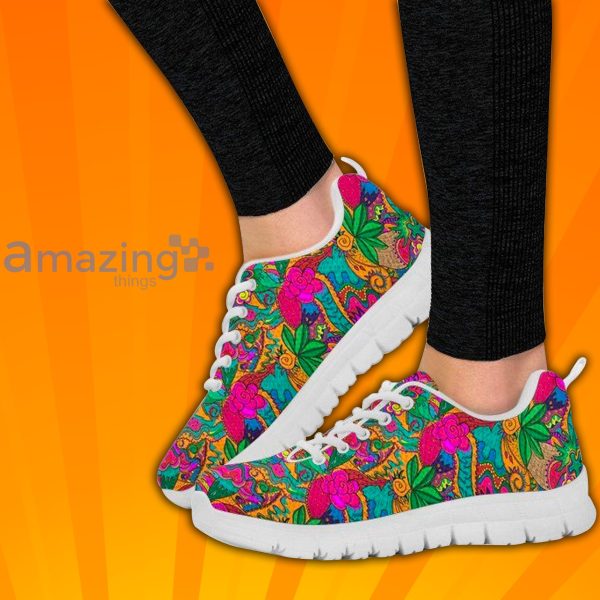 Abstract Flowers Custom Sneakers Shoes For Men And Women