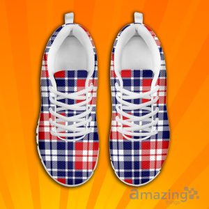 American Independence Day Plaid Over Printed Sneakers For Men And Women