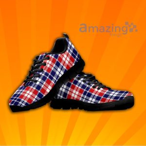 American Independence Day PlaidOver Printed Sneakers For Men And Women