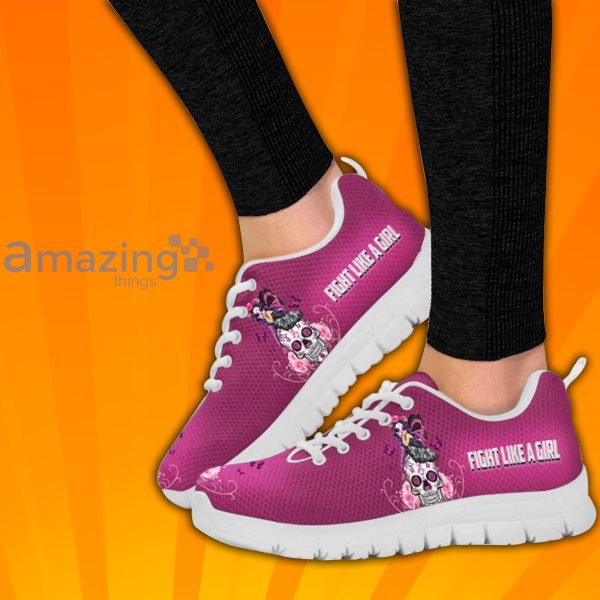 Breast Cancer Sugar Skull Fight Like A Girl Custom Sneakers Shoes For Men And Women