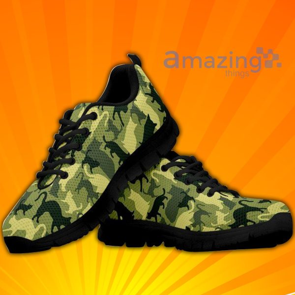 Camouflage Cat Custom Sneakers Shoes For Men And Women
