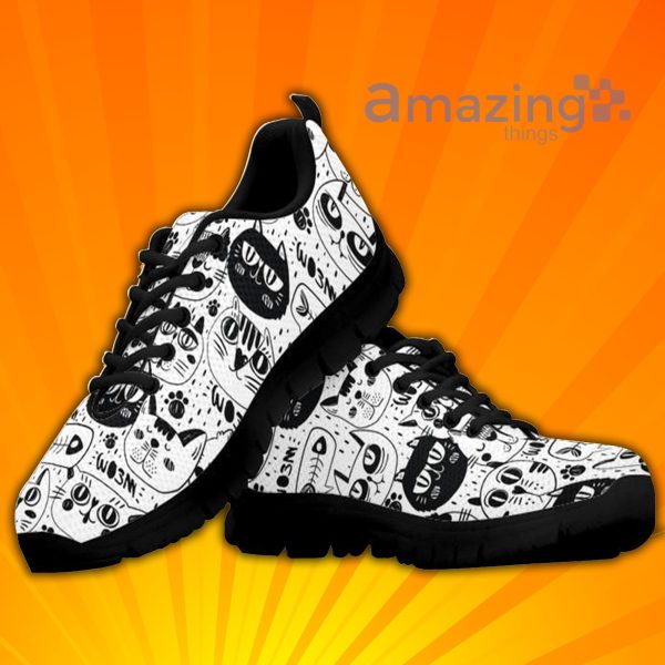 Cat Faces Cats Kitty Cute Custom Sneakers Shoes For Women And Women