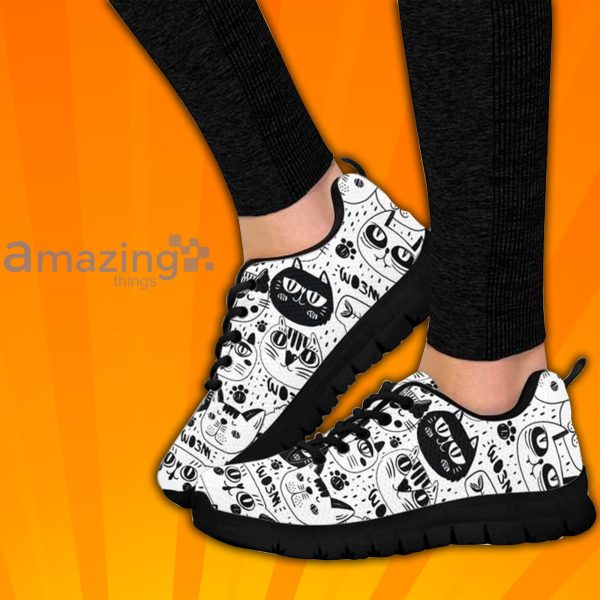 Cat Faces Cats Kitty Cute Custom Sneakers Shoes For Women And Women