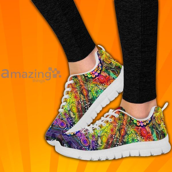 Colorful Floral Print Custom Sneakers Shoes For Men And Women