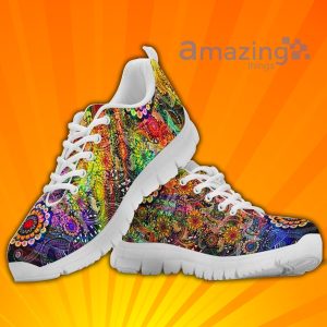 Colorful Floral Print Custom Sneakers Shoes For Men And Women