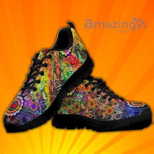 Colorful Floral Print Custom Sneakers Shoes For Men And Women