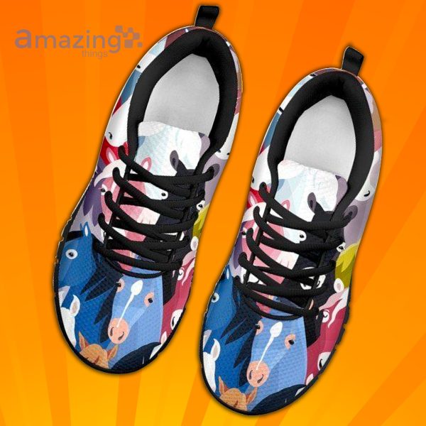 Colorful Horse Pattern Custom Sneakers Shoes For Men And Women