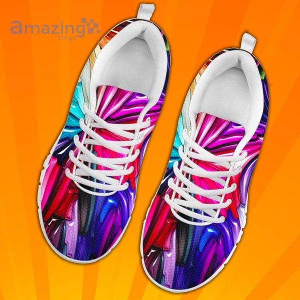 Colorful Liquid Custom Sneakers Shoes For Men And Women