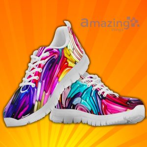 Colorful Liquid Custom Sneakers Shoes For Men And Women
