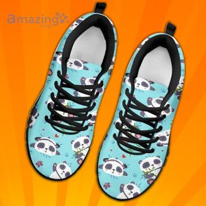 Cute Bamboo Panda Custom Light Blue Sneakers Shoes For Men And Women
