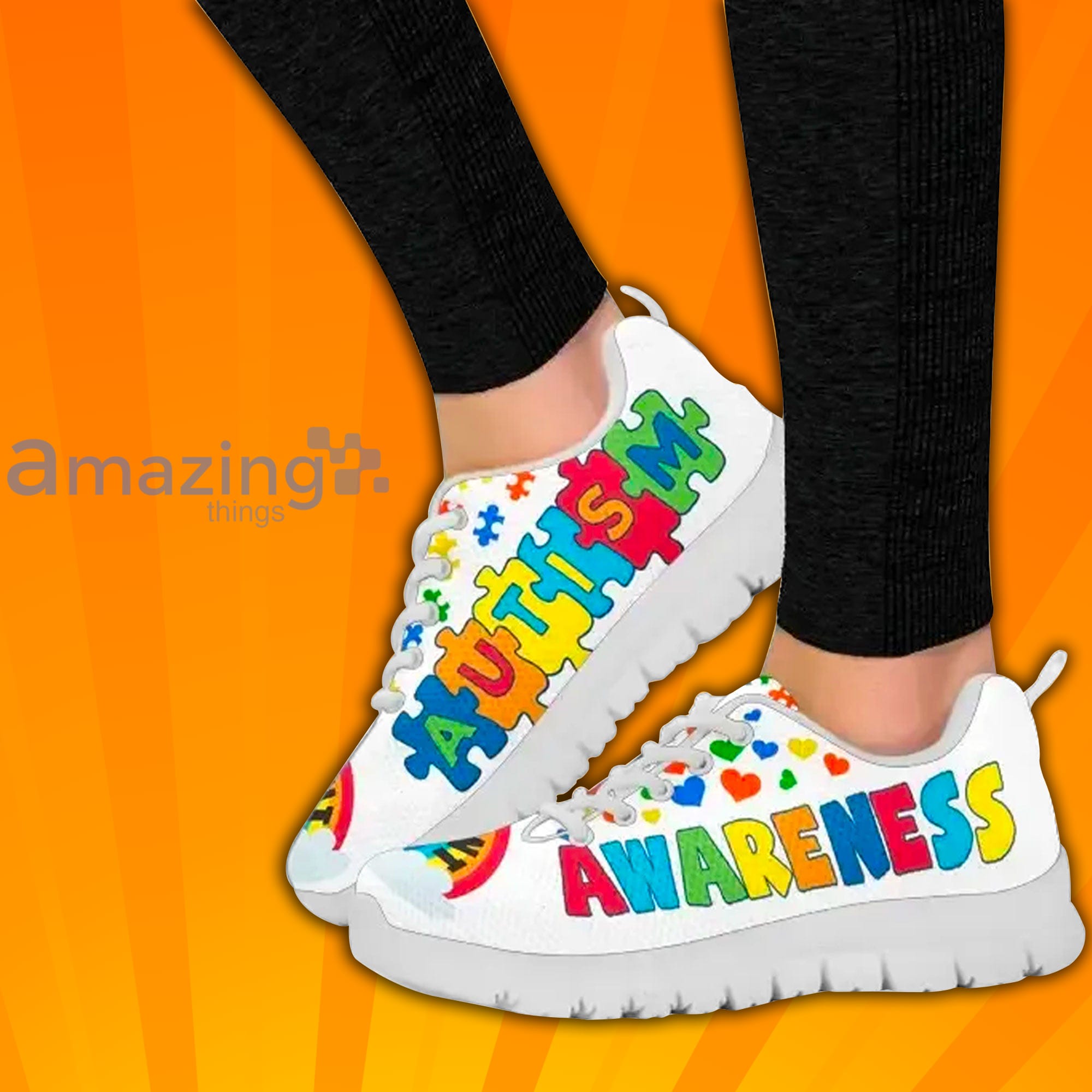 Different Not Less Autism Awareness Custom Sneakers Shoes For Men And Women image Different Not Less Autism Awareness Custom Sneakers Shoes For Men And Women Product photo 2