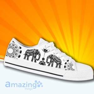Ethnic Elephant Boho Low Cut Canvas Shoes For Men And Women