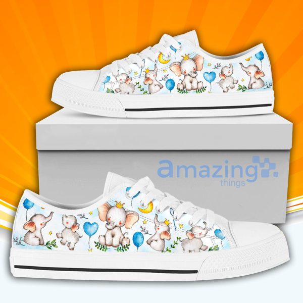 Funny Elephant Low Cut Canvas Shoes For Men And Women