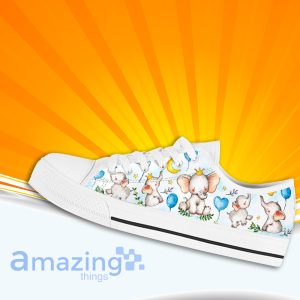 Funny Elephant Low Cut Canvas Shoes For Men And Women