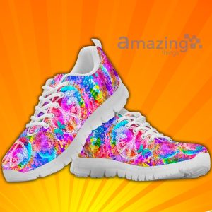 Hippie Peace Sign Custom Sneakers Shoes For Men And Women
