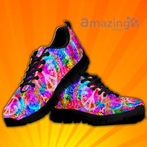 Hippie Peace Sign Custom Sneakers Shoes For Men And Women