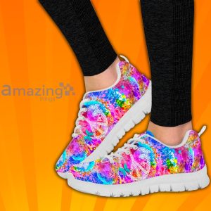 Hippie Peace Sign Custom Sneakers Shoes For Men And Women