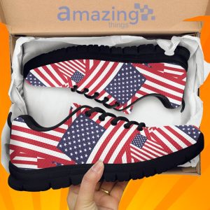 Independence Day Usa Flag PatternOver Printed Sneakers For Men And Women
