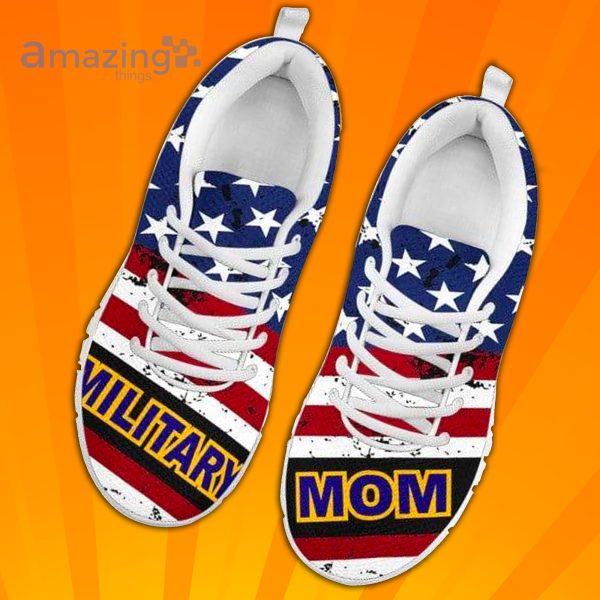 Military Mom With American Flag Custom Sneakers Shoes For Men And Women