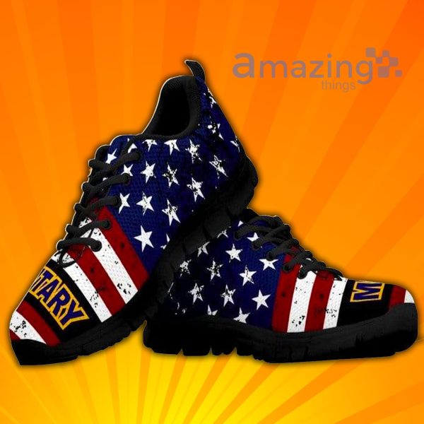 Military Mom With American Flag Custom Sneakers Shoes For Men And Women