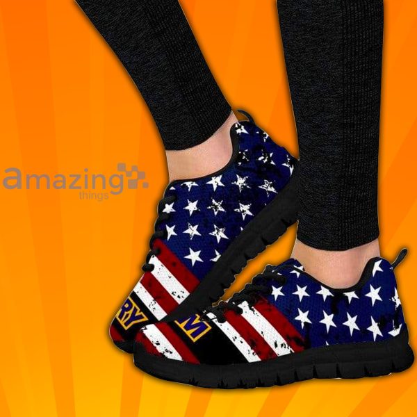 Military Mom With American Flag Custom Sneakers Shoes For Men And Women