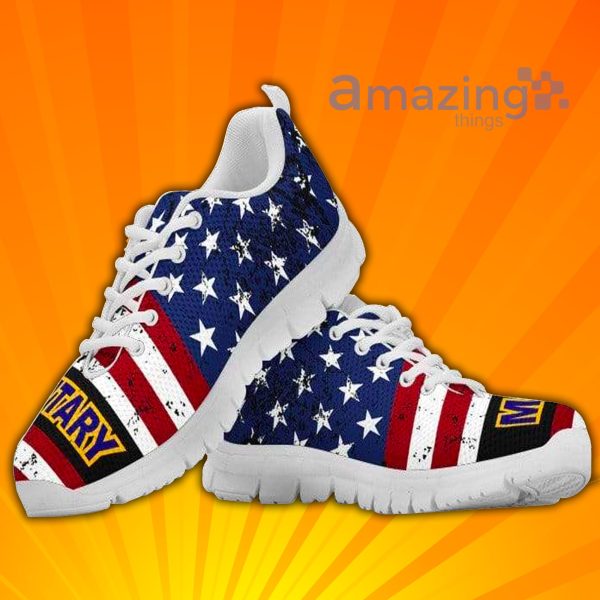 Military Mom With American Flag Custom Sneakers Shoes For Men And Women