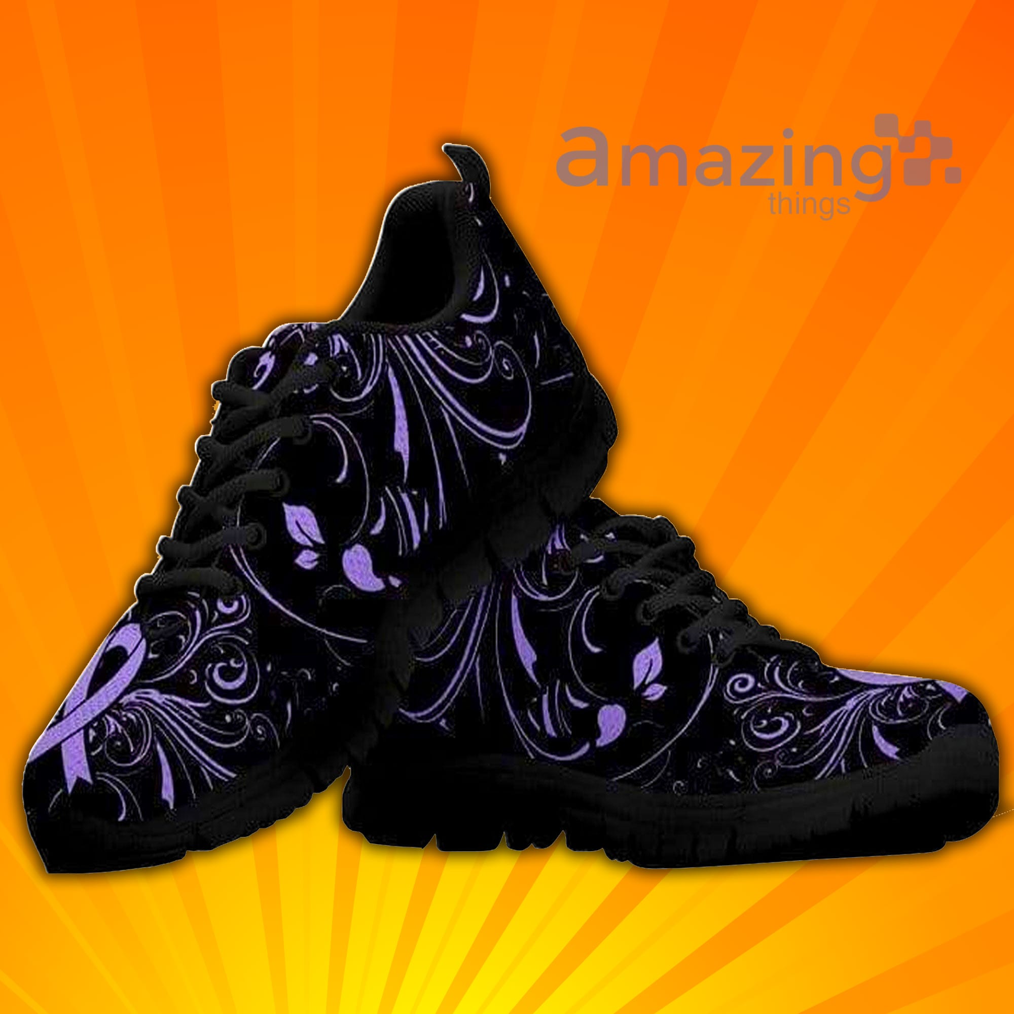 Pancreatic Cancer Awareness Custom Sneakers Shoes For Men And Women image Pancreatic Cancer Awareness Custom Sneakers Shoes For Men And Women Product photo 2