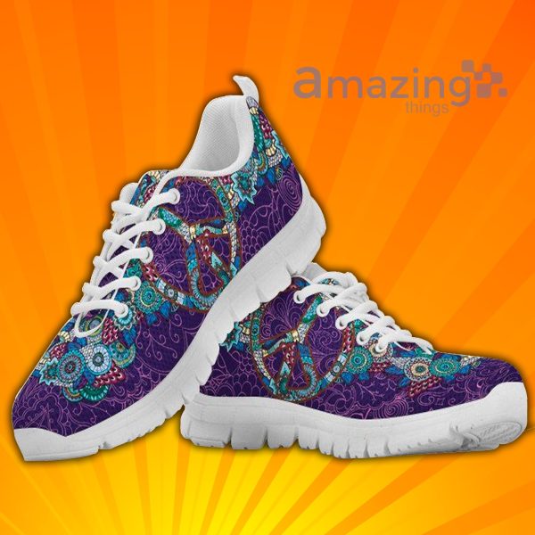 Peace Hand Pattern Custom Sneakers Shoes For Men And Women
