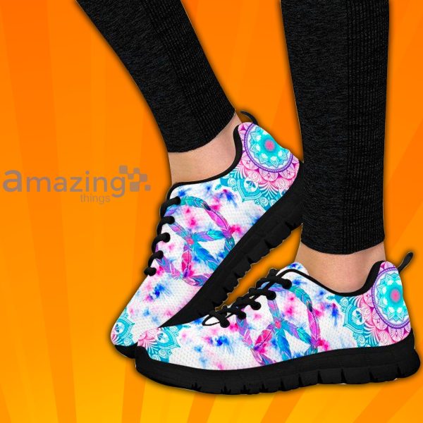 Peace Sign Tie Dye Custom Sneakers Shoes For Men And Women