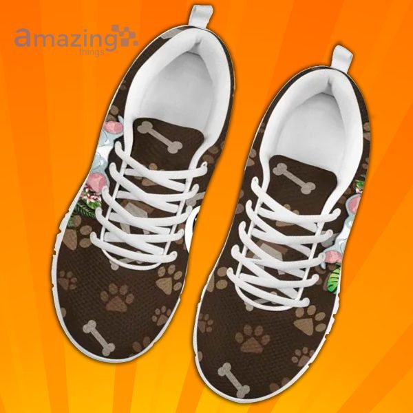 Pitbull With Floral Flower Custom Sneakers Shoes For Men And Women