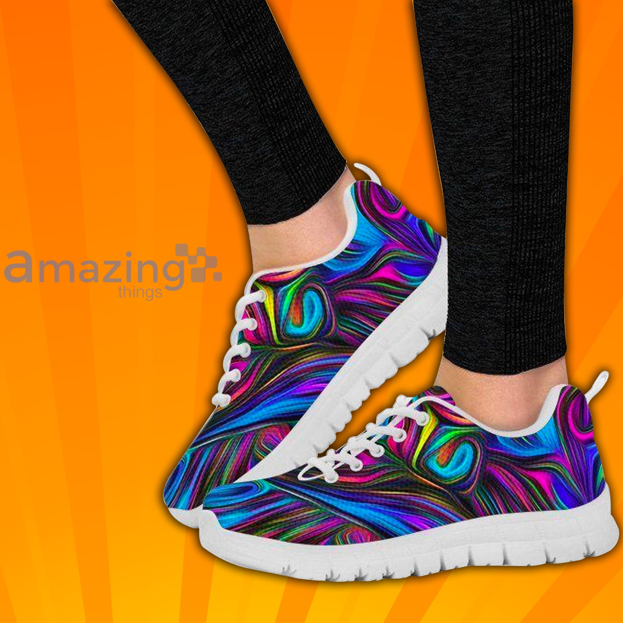 Psychedelic Hippie Custom Sneakers Shoes For Men And Women image Psychedelic Hippie Custom Sneakers Shoes For Men And Women