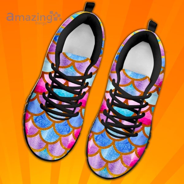 Purple Blue Mermaid Fish Scale Custom Sneakers Shoes For Men And Women