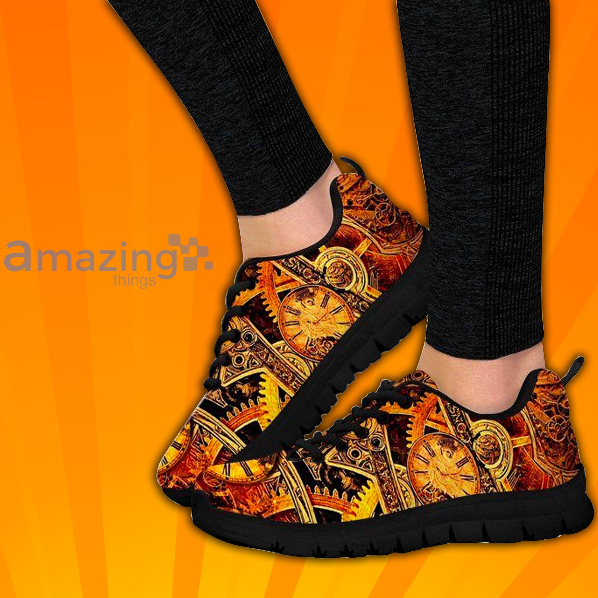 Steampunk Clocks Custom Sneakers Shoes For Men And Women image Steampunk Clocks Custom Sneakers Shoes For Men And Women Product photo 1