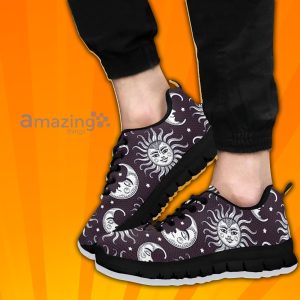 Sun And Moon Psychedelic Custom Sneakers Shoes For Men And Women