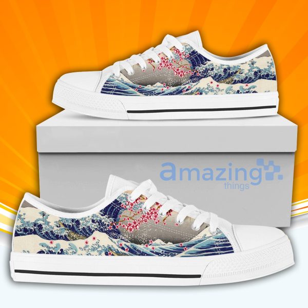 The Great Wave Off Kanagawa Low Cut Canvas Shoes For Men And Women