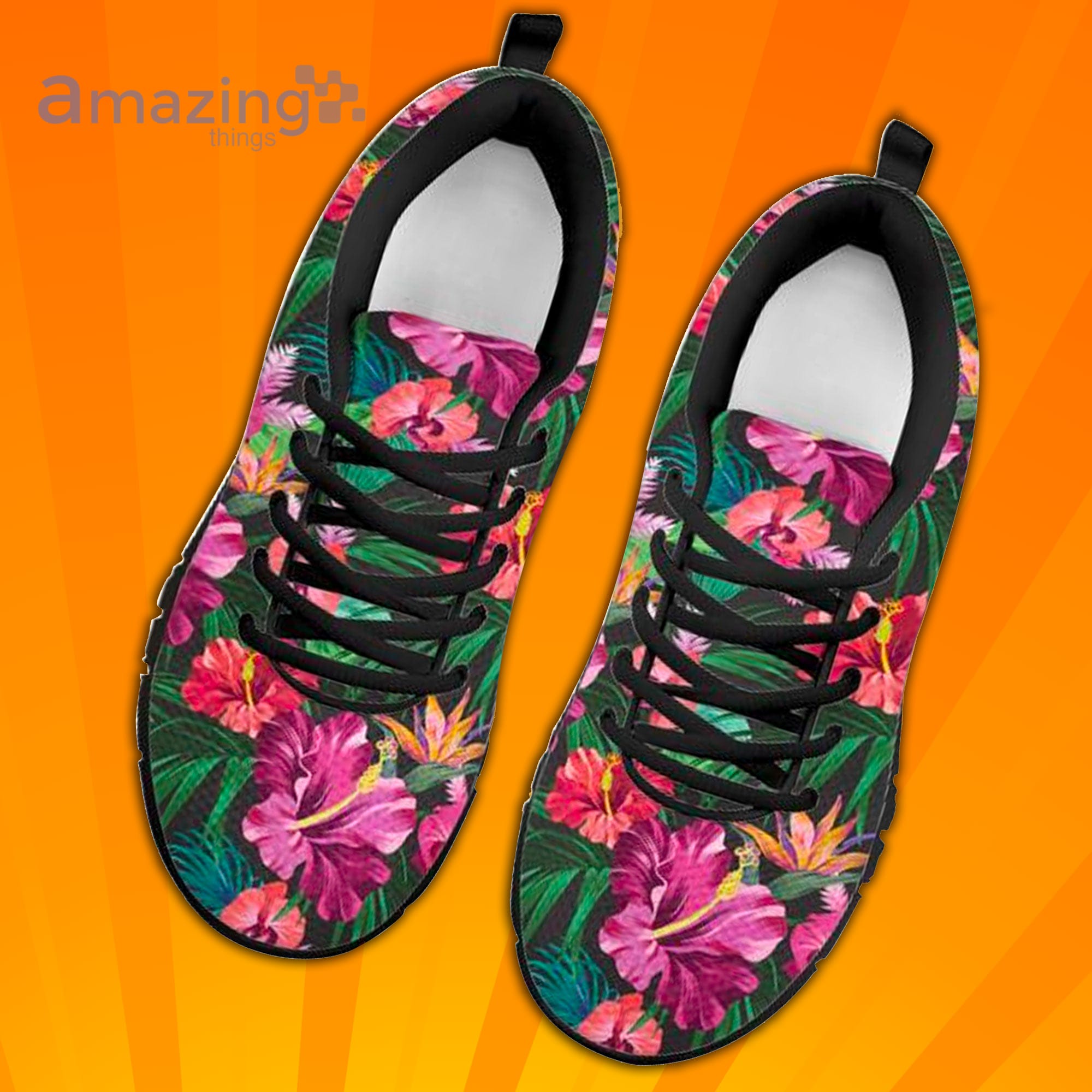 Tropical Flower Custom Sneakers Shoes For Men Women