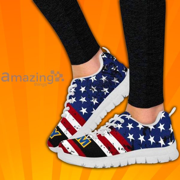 U.S Navy Mom With American Flag Custom Sneakers Shoes For Men And Women