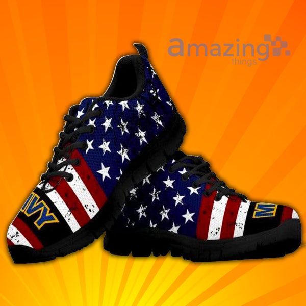 U.S Navy Mom With American Flag Custom Sneakers Shoes For Men And Women