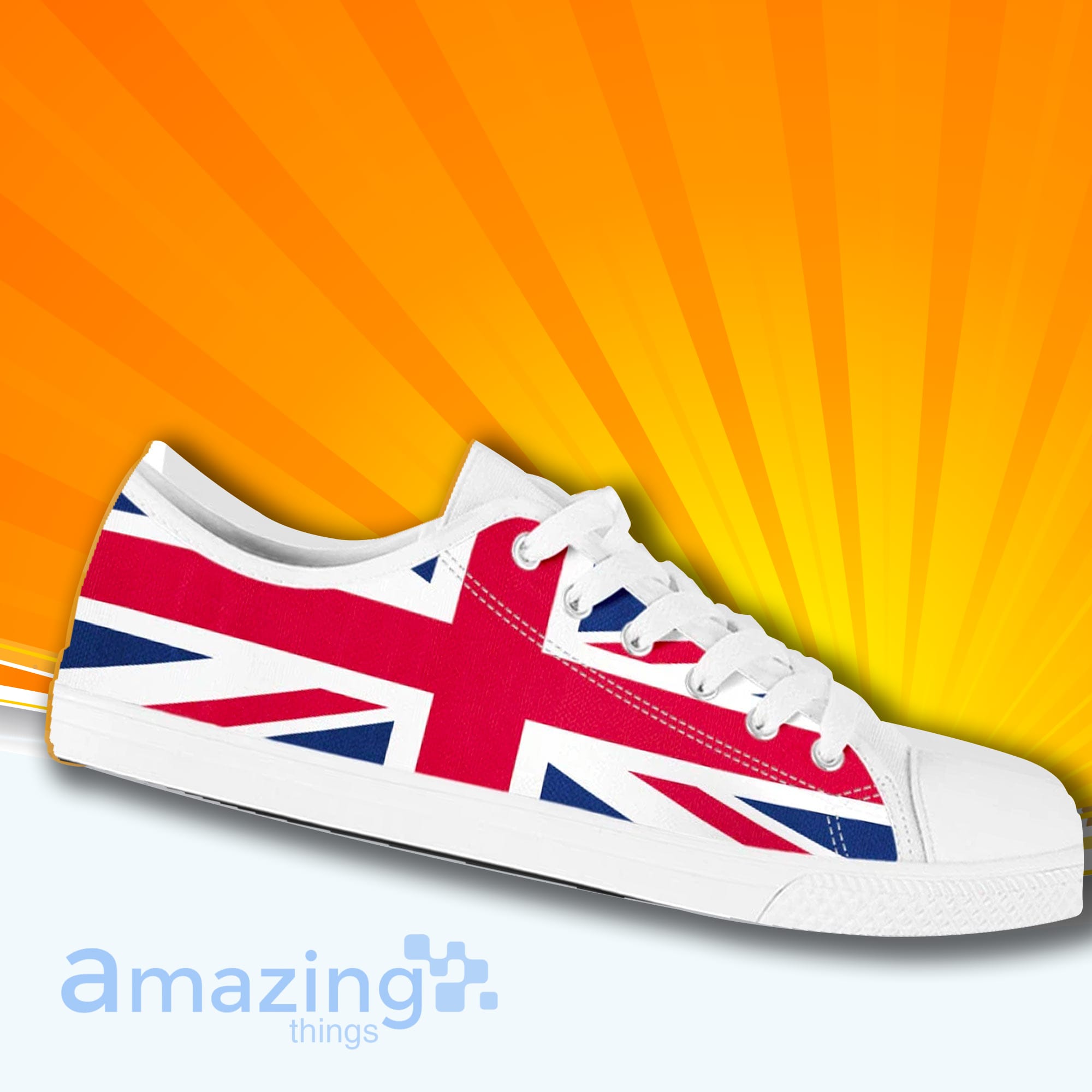 United Kingdom Uk Flag Low Cut Canvas Shoes For Men And Women Product photo 2