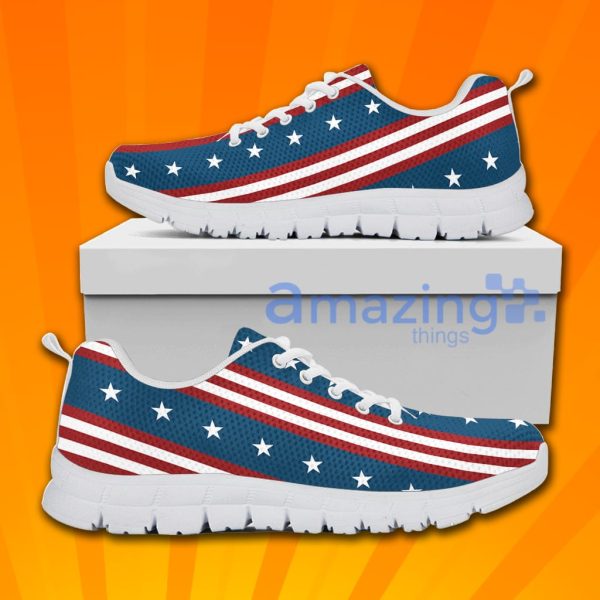 Usa Independence Day Pattern Over Printed Sneakers For Men And Women
